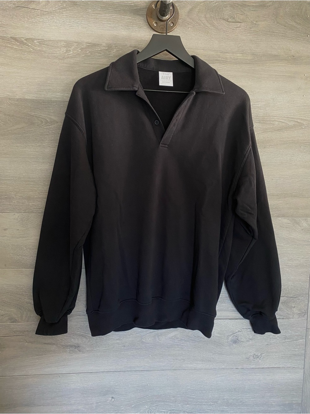 Aritzia Airy Fleece Boyfriend Polo Pullover Sweatshirt